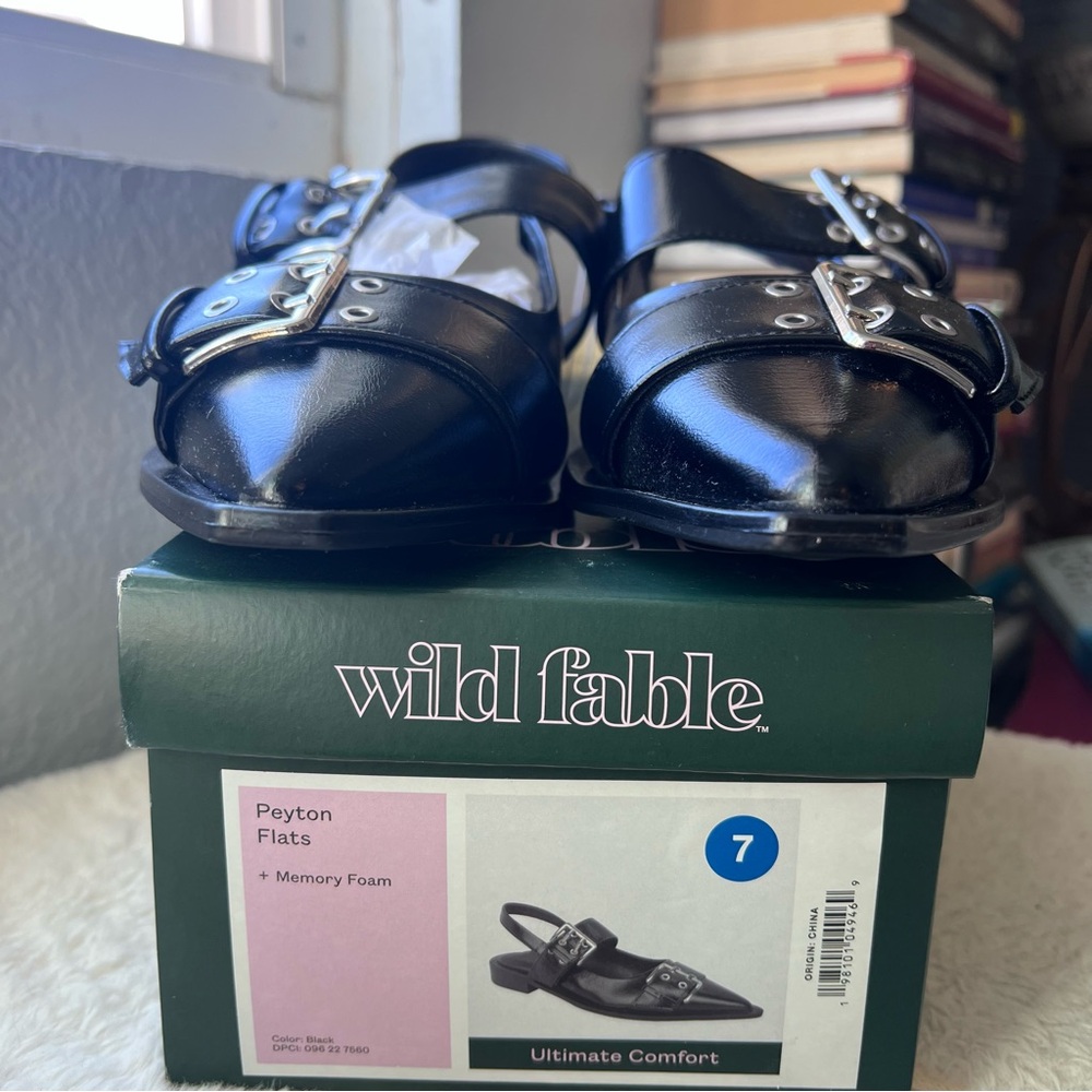 NWT- Wild Fable Women's Peyton Double Buckle Slingback Flats - Picture 2 of 3